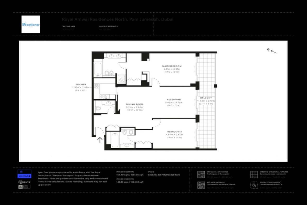 Royal Amwaj Residences North - Vibrant Two Bedroom Dubai Exterior foto